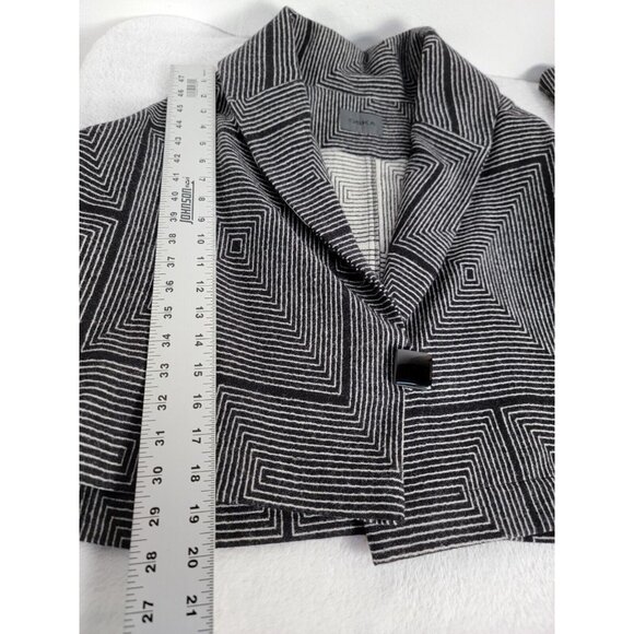 OSKA Womens Sz 1 Gray White Stripes Wool One Button Career Work Blazer Jacket - Picture 8 of 8